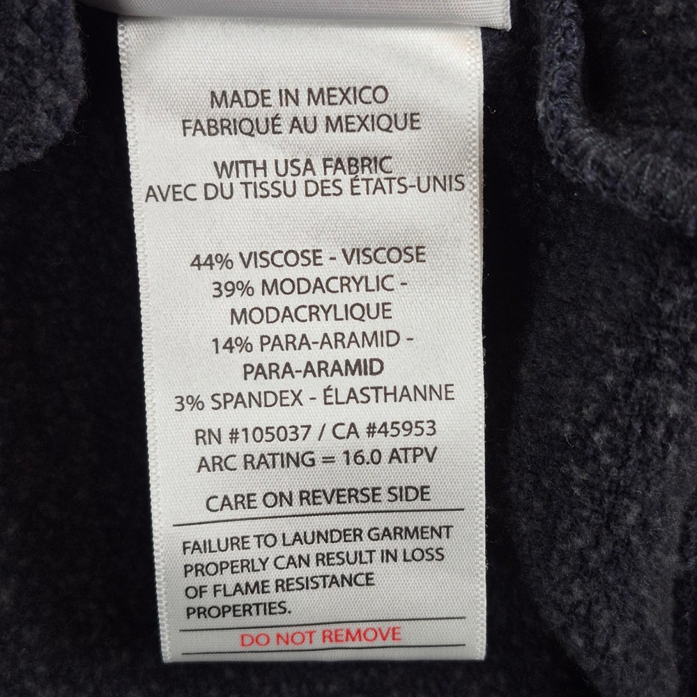 Ariat FR Hoodie Mens XL Navy Blue Polartec Flame Resistant CAT 2 Workwear - Picture 7 of 11